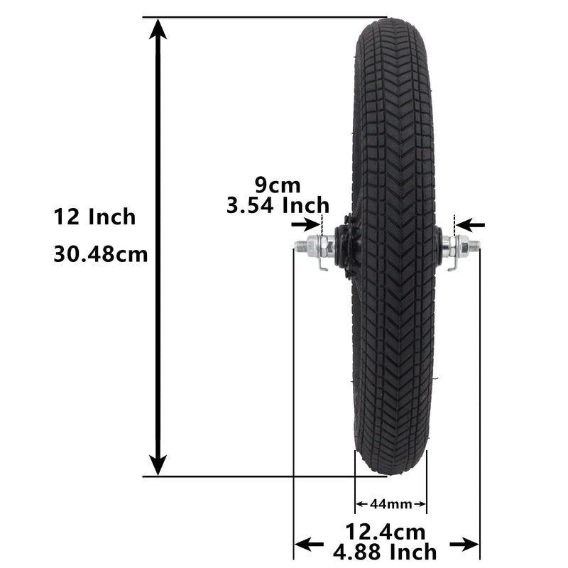 EIRONA 12" Kids Bike Front Wheel Replacement – Solid Rubber Tire & Inner Tube (Not for Huffy Bikes)