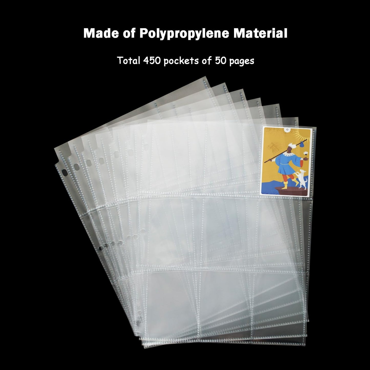 Seashell 50 Pack 900 Pockets Trading Card Binder Sleeves, 9-Pocket Double-Sided Sheets for 3 Ring Binder, Clear Page Protectors for Football, Baseball, Business Cards