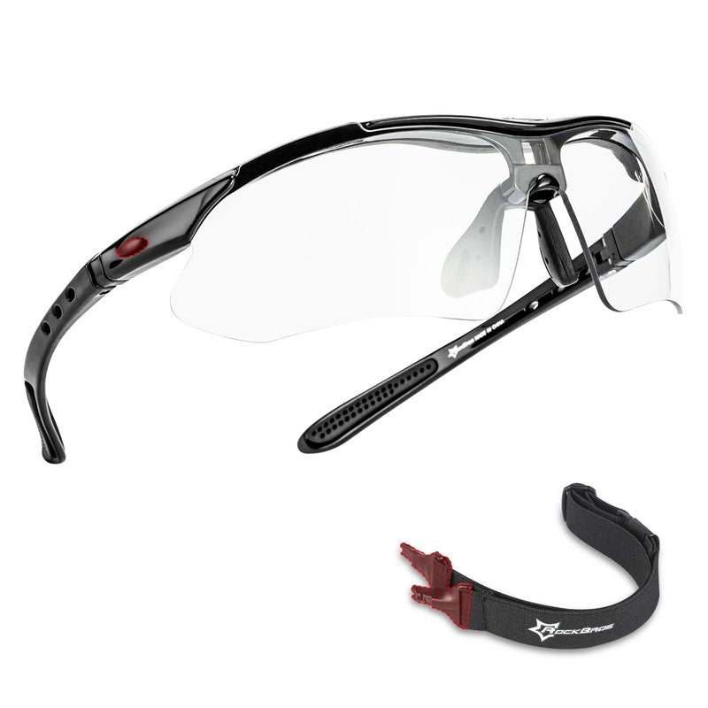 ROCKBROS Pickleball Photochromic Glasses Cycling Glasses with Removable Elasctic & Temple Band Sunglasses Fit for Men Women