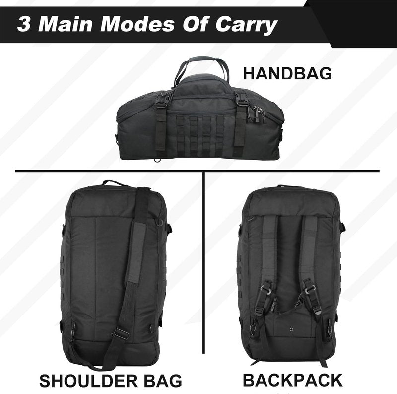 Military Backpack - 3 In 1 Travel Duffle Bag for Gym, Weekend Getaways & Deployment | Versatile Design