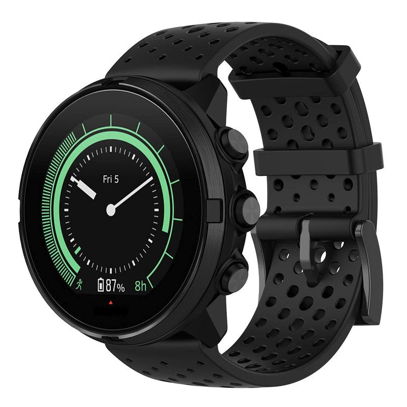 MOTONG For Suunto D5 Replacement Band - 24mm Repalcement Silicone Wrist Strap Band For Suunto D5/ Suunto Spartan Sport Wrist HR BARO/Suunto 9 Baro(Silicone Black)
