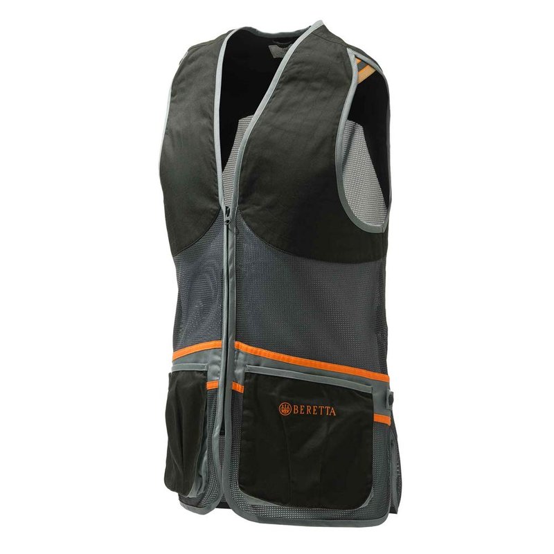 Beretta Unisex Full Mesh Breathable Performance Competition Vest, Black/Grey, X-Large