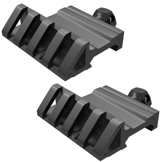 45 Degree Offset Mount 4 Slots 45 Degree Offset Picatinny Rail Mount Low Profile Picatinny Offset Mount for Flashlight Laser Sights Optics (2PCS)
