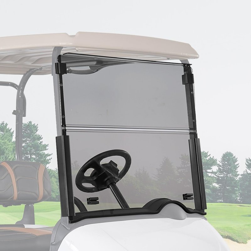 KEMIMOTO Golf Cart Windshield Compatible with EZGO RXV (2008-Up), Foldable Replacement Windshield with Anti-UV and Impact Resistant Acrylic (Tinted)