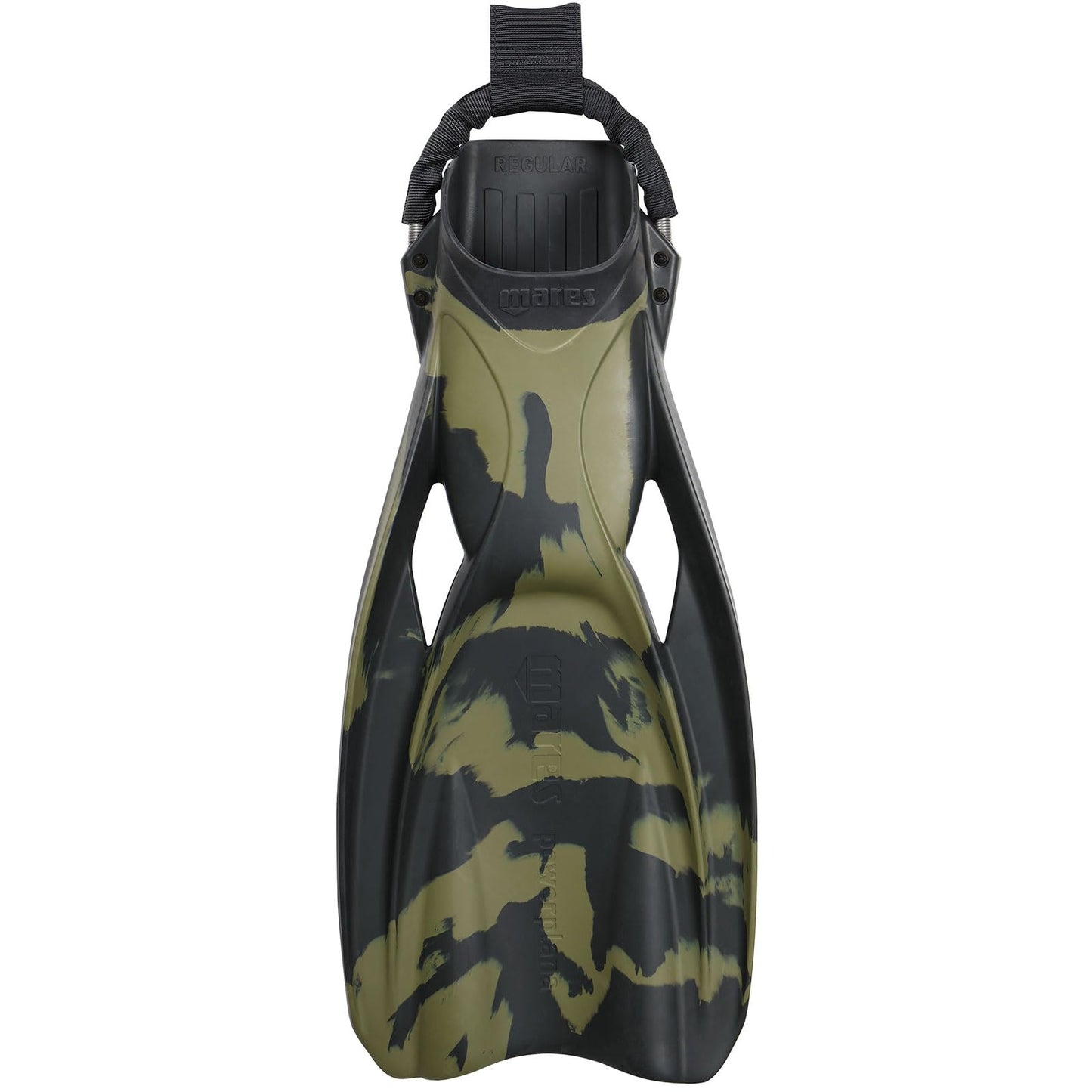 Mares Unisex Adults Power Plana Tactical Green Fins - High-Performance Durable Adjustable Versatile Open Heel Swimming Flippers for Technical Diving, Small