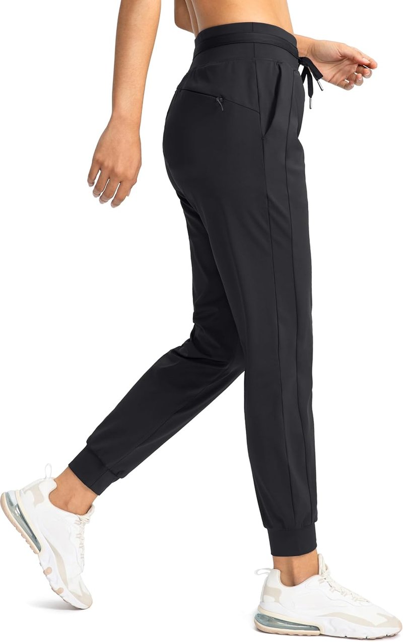 Women's High-Waisted Jogger Pants - Athletic Tapered Sweatpants with Zipper Pockets | Comfortable Workout & Lounge Wear