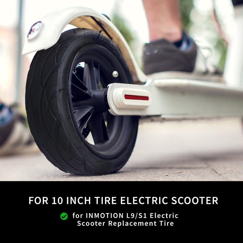 10x2.50-6.5 Vacuum Tire, 10 Inch Replacement Tire, With tire Air Valve, for INMOTION L9/S1 Electric Scooter [Tubeless Tires] [Non-Slip] [Shockproof] (1 Pack)