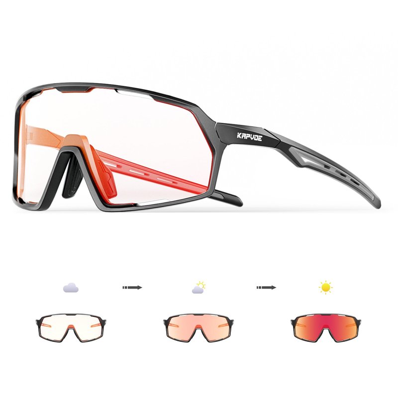 KAPVOE Photochromic Cycling Glasses Sports Sunglasses for Men Women UV400 Protection Bicycle MTB Mountain Bike Sunglasses