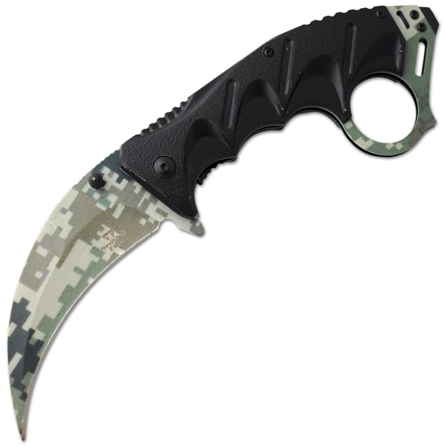 Snake Eye Tactical Everyday Carry Spring Assist Style Folding Pocket Knife EDC (Green Camo)