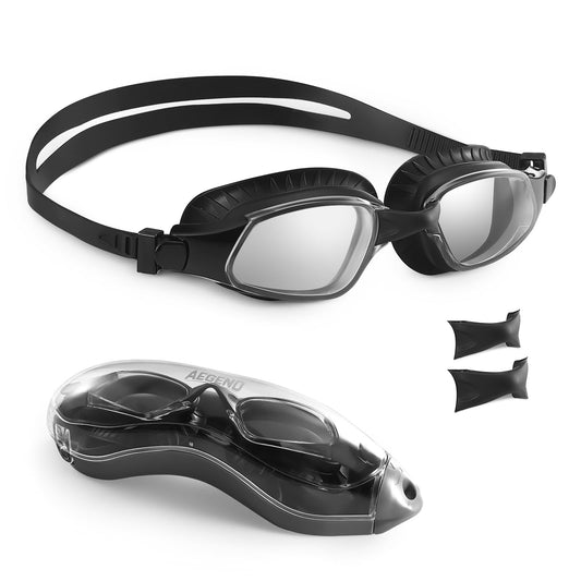 Aegend Mordern Adult Swim Goggles,Clear Black