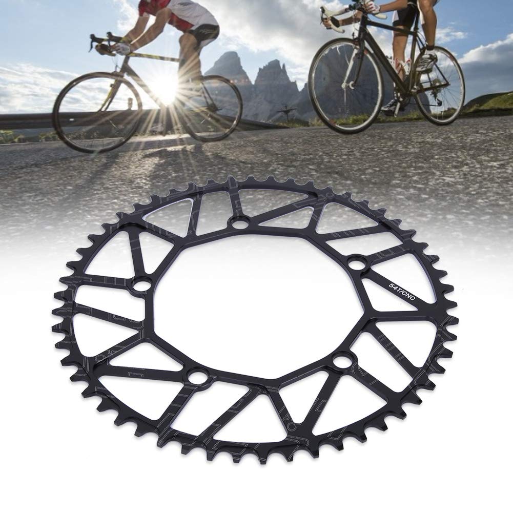 BCD Chainring, 50T 52T 54T 56T 58T 130 High Strength Bike Single Speed Chainrings Ultra Light Round Bicycle Chain Wheel Durable Aluminium Alloy Speed Chains Repair Parts for Mountain Road
