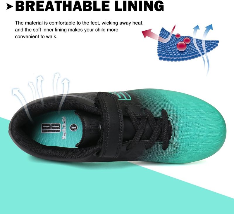 Kids Firm Ground Soccer Cleats - Boys & Girls Athletic Outdoor Football Shoes | Durable & Comfortable