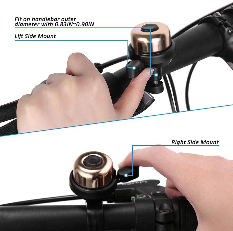 2PCS Bike Bell, Premium Bicycle Bell, Brass Bike Bells for Adults and Kids - Crisp Loud Melodious Sound - Bicycle Bells for Road Bike, Mountain Bike