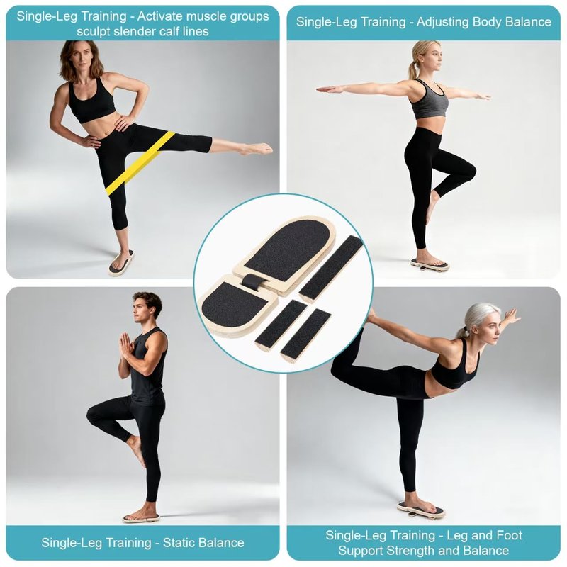 Ankle Balance Board - Adjustable SingleLeg Balance Board — Ankle Strengthener with Plantar Fasciitis Massage Ball and Two Resistance Bands, Suitable for Sprain Rehabilitation, Stability Training, Physical Therapy, and Plantar Fasciitis Recovery