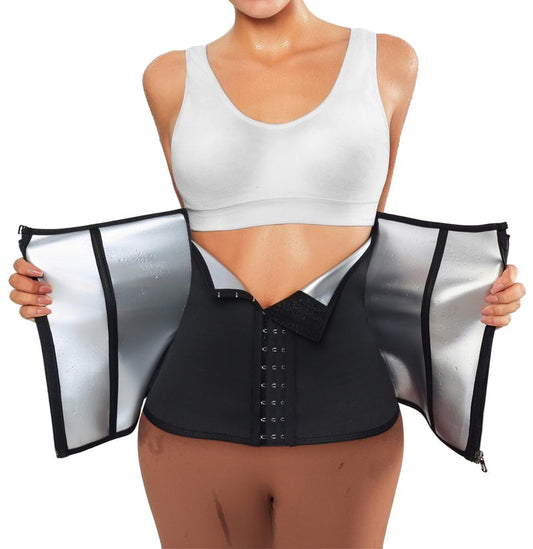 TIMESEEK Women's Sauna Suit Waist Trainer, Double Closure Waist Trimmer Belt, Adjustable Tummy Control Shapewear for Workout