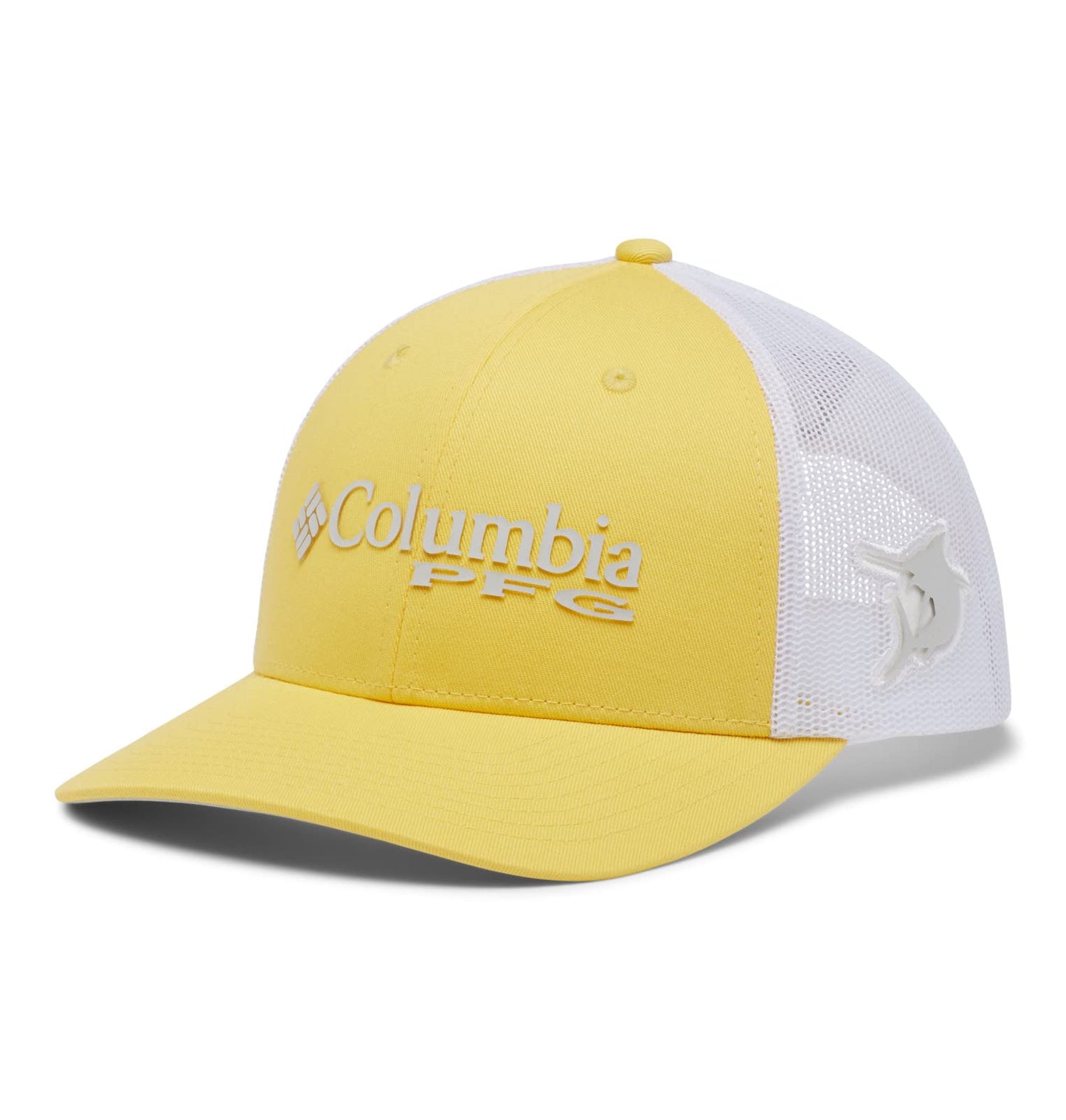 Columbia Unisex PFG Logo Mesh Snap Back - Mid, Sun Glow/Cool Grey/Marlin, One Size