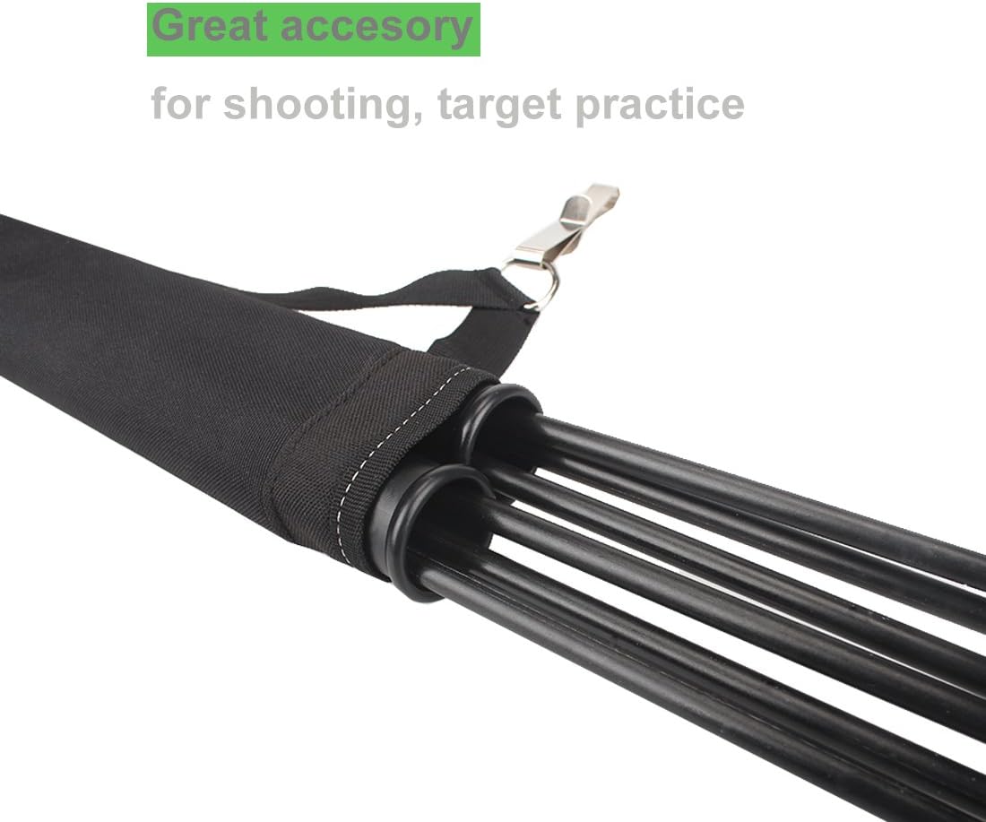 Archery Hip Arrow Quiver - 2 Tube Waist Carry Bag with Hook for Target Shooting