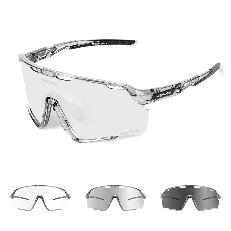 VOZAPOW Photochromic Sunglasses Men & Women Transition Sports Glasses for Pickleball Cycling Running Baseball Softball