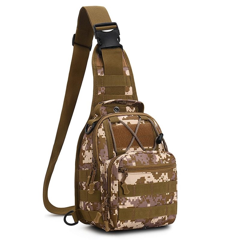 Viriber Tactical Backpack, Waterproof Military Cross-body Molle Sling Shoulder Backpack Chest Bag for Outdoor Every Day Carry Camouflage B