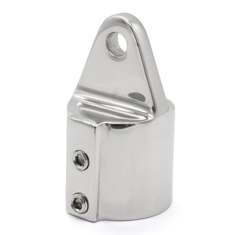 Marine Pair 316SS Heavy Duty Bimini Top Cap External Eye End Boat Fittings with Two Screws Hardware Fits 7/8" or 1" OD Round Tube (1" (25MM) 2PC)