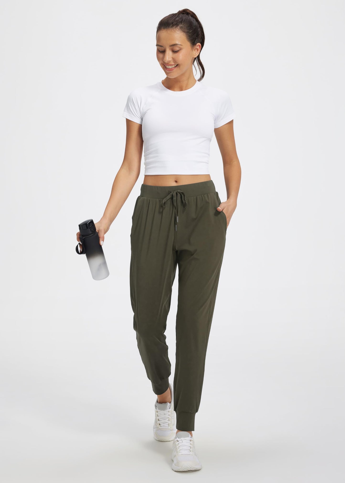 Libin Joggers for Women Tall/Regular/Petite Dance Sweatpants Athletic Workout Trousers Pants Tapered Casual Teacher Yoga Pants for Running Golf Work Cloths, Olive Green XS