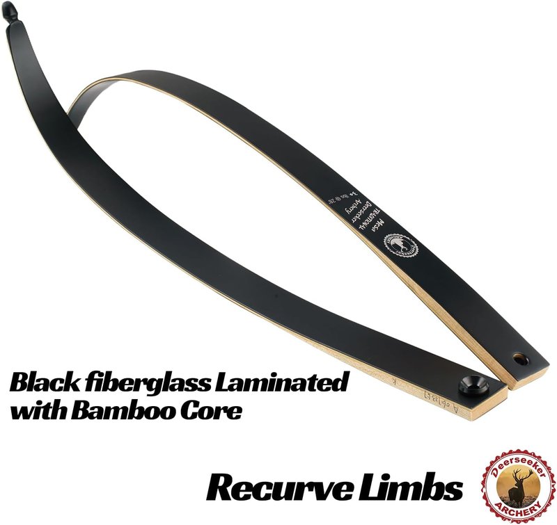 Outdoor Archery Takedown Recurve Limbs - 20-60 lbs Replacement for 62" & 66" Wooden Bows with Hand-Screw Bolts