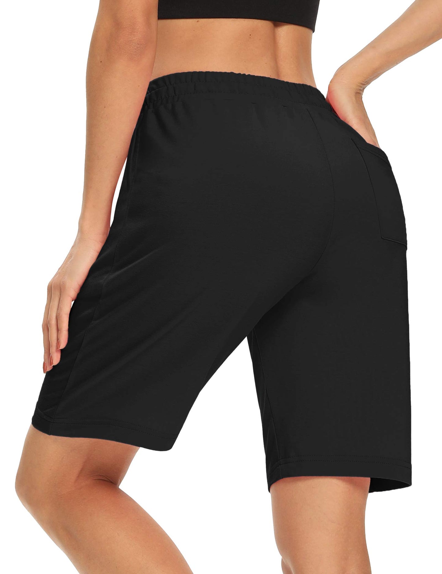 DIBAOLONG Womens Yoga Shorts Loose Drawstring Bermuda Shorts with Pockets