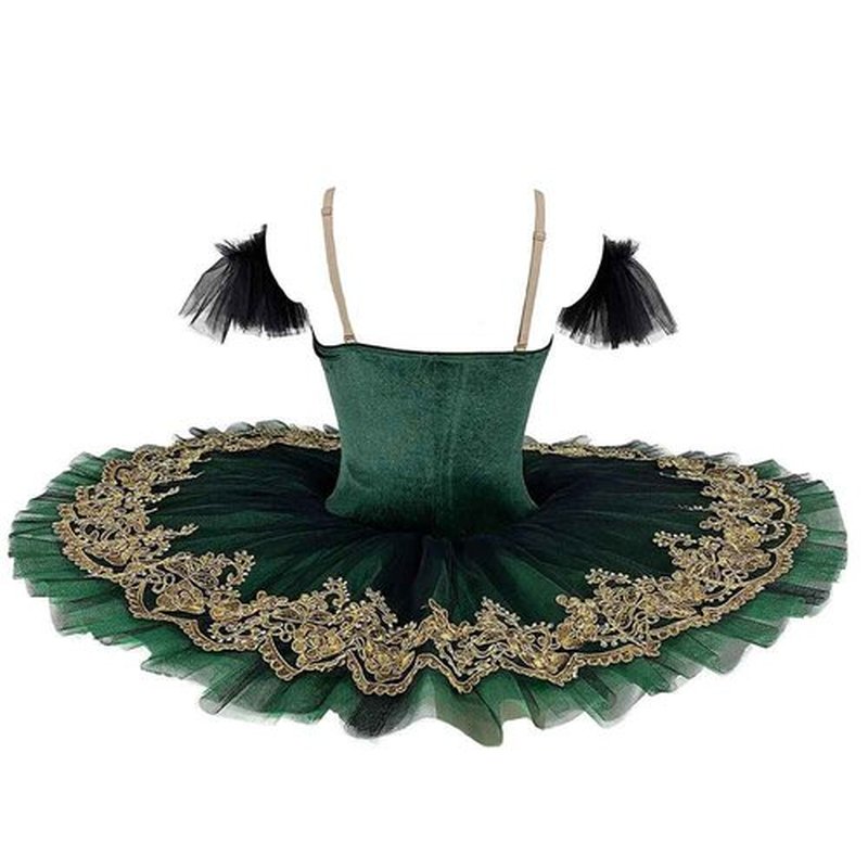 Professional Swan Lake Bodice Stage Performance Costume Ballet Dress Competition Tutu Kids Adult Ballet Puffy Skirt Green