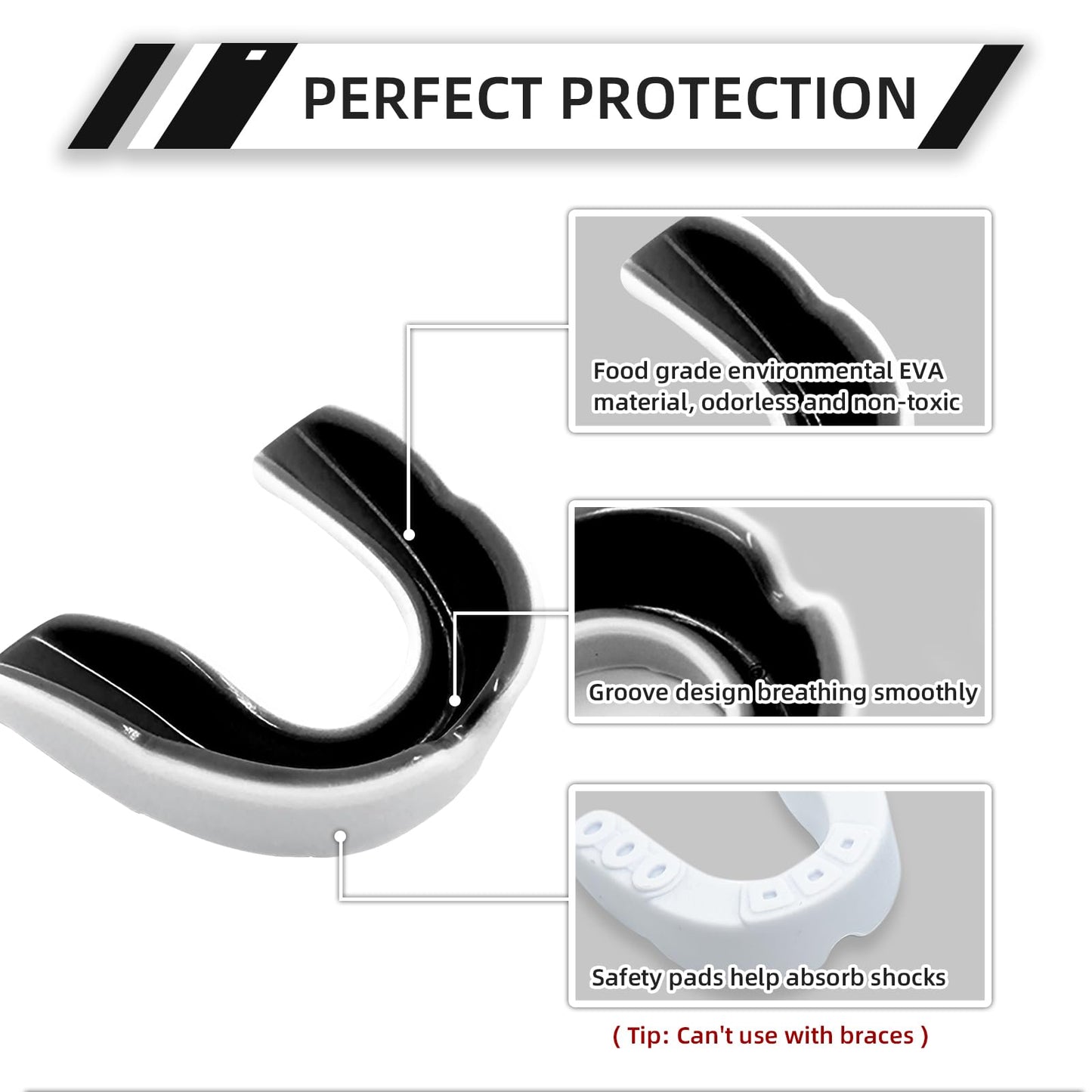LPONJAR 5 Pack Toddler Kids Youth Mouth Guard, Moldable Sports Mouthguard with Case for Boys & Girls, Ideal for Non Braces, Football Lacrosse Hockey Basketball Boxing Soccer Taekwondo MMA Karate