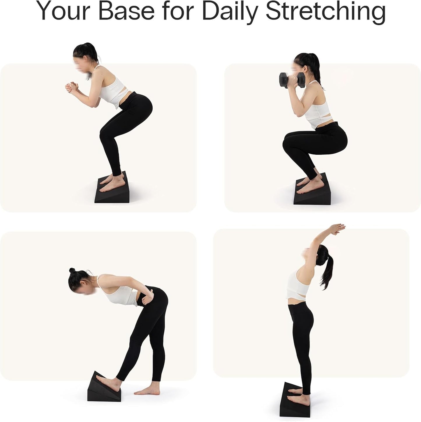 Foam Yoga Wedge Blocks - Set of 2, 16.5° Incline, Black | Ideal for Yoga, Stretching & Physical Therapy
