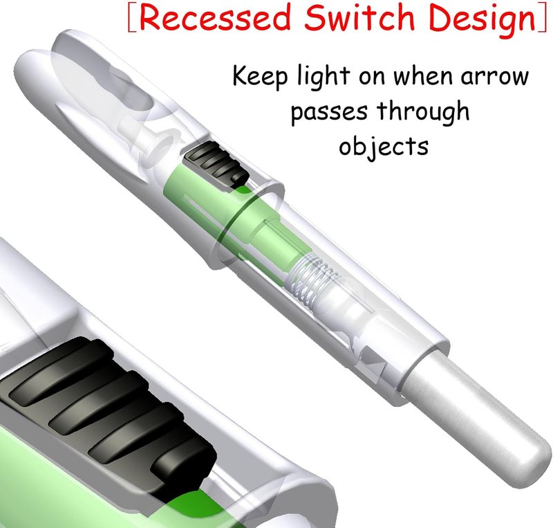 CosiComu GT Lighted Arrow Nocks - LED Knocks with ON/OFF Switch | .246" Diameter | 6-Pack for Hunting