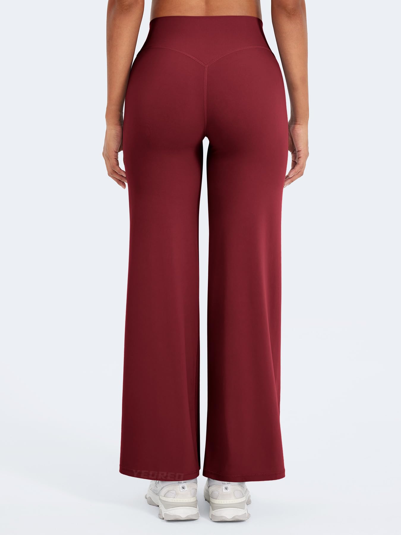 YEOREO Workout Womens Straight Leggings 29" Eddiy Yoga Pants Ancora Red M