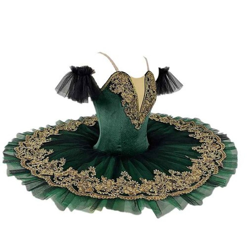 Professional Swan Lake Bodice Stage Performance Costume Ballet Dress Competition Tutu Kids Adult Ballet Puffy Skirt Green