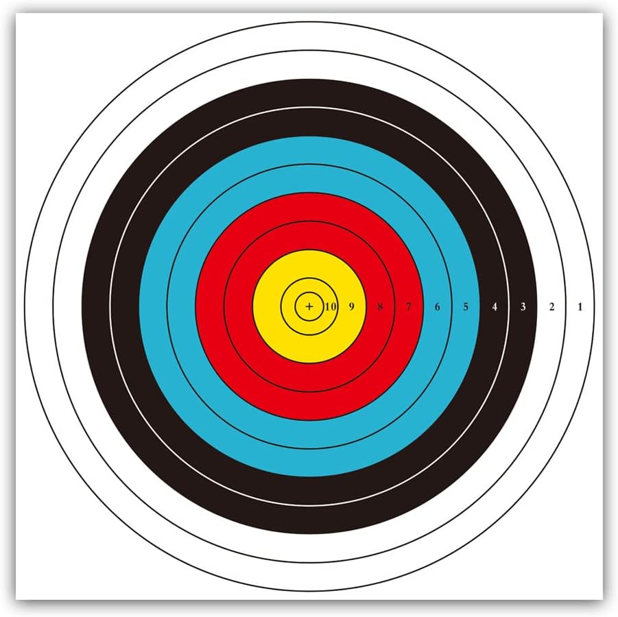 Archery Targets - 40cm Paper Targets for Backyard Practice | 30/50 Pack with 10 Ring Design for Hunting & Shooting