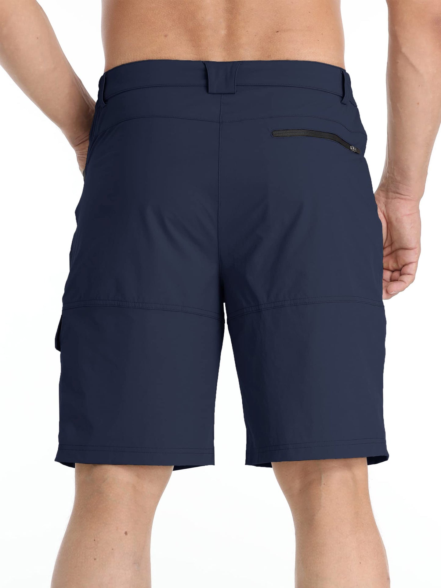 TACVASEN Mens Shorts Casual Cargo 10" Hiking Work Golf Shorts Waterproof Quick Dry Outdoor Summer Dress Travel Fishing Navy 30