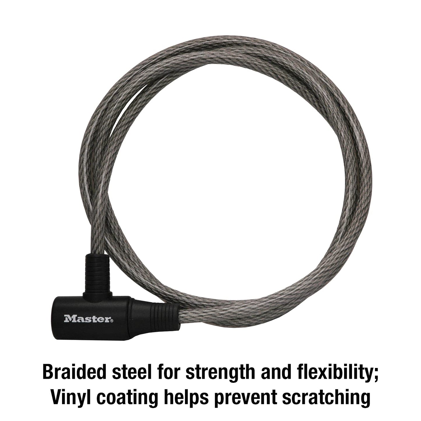 Master Lock Bike Cable Lock, Keyed Bike Lock, 6 ft. Long, 8154DPF