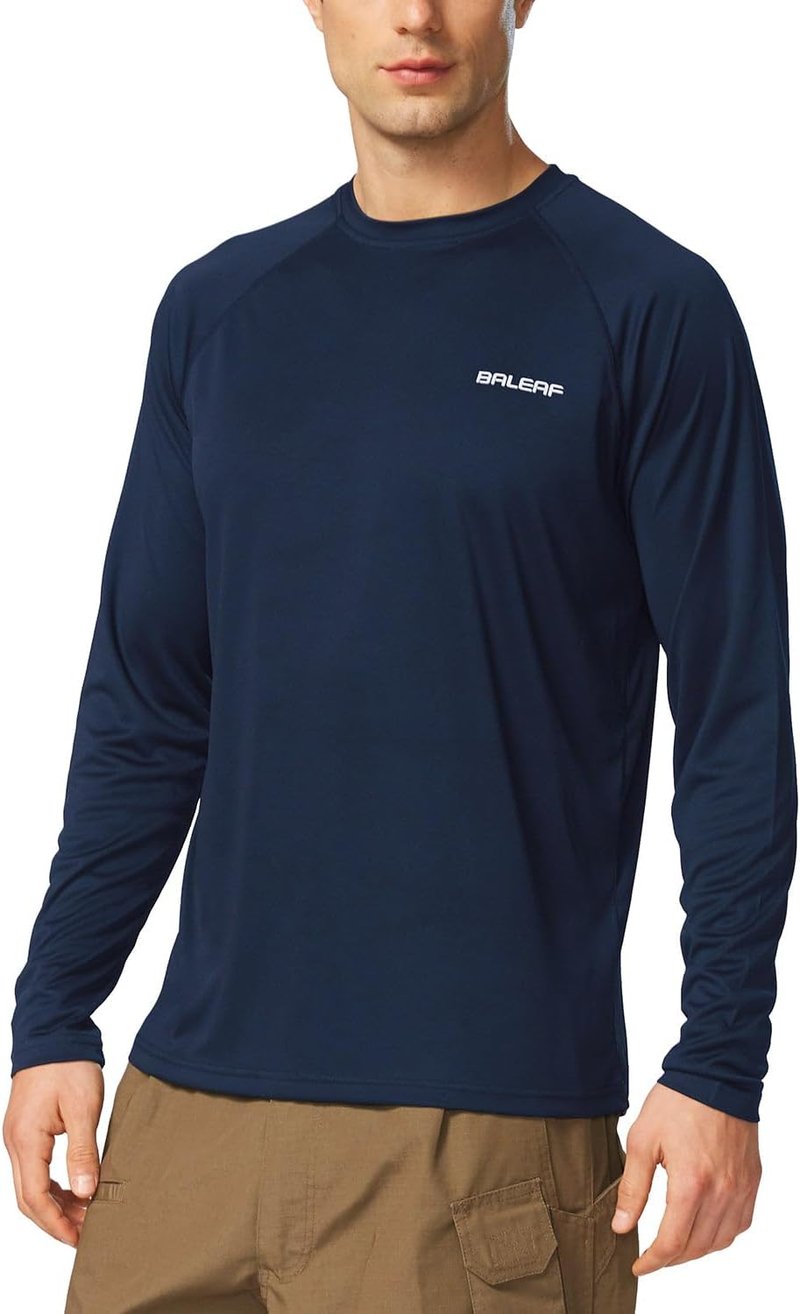 Men's UV Protection Long Sleeve Rash Guard | SPF UPF 50+ Quick Dry Fishing & Running Shirt