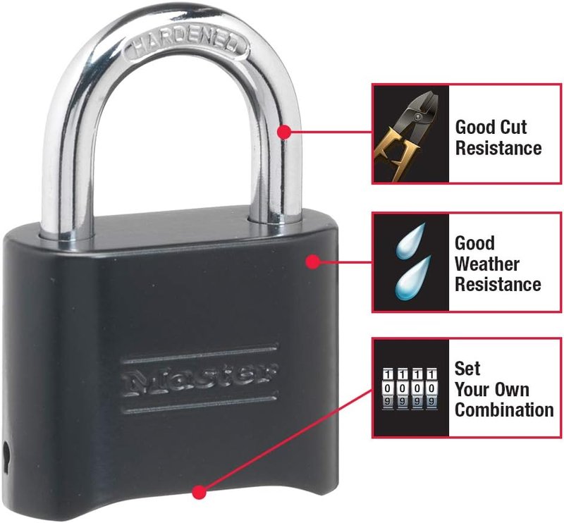 Black Combination Padlock - Set Your Own Code, Weather Resistant | 2 Pack for Gym Lockers, Gates, Sheds