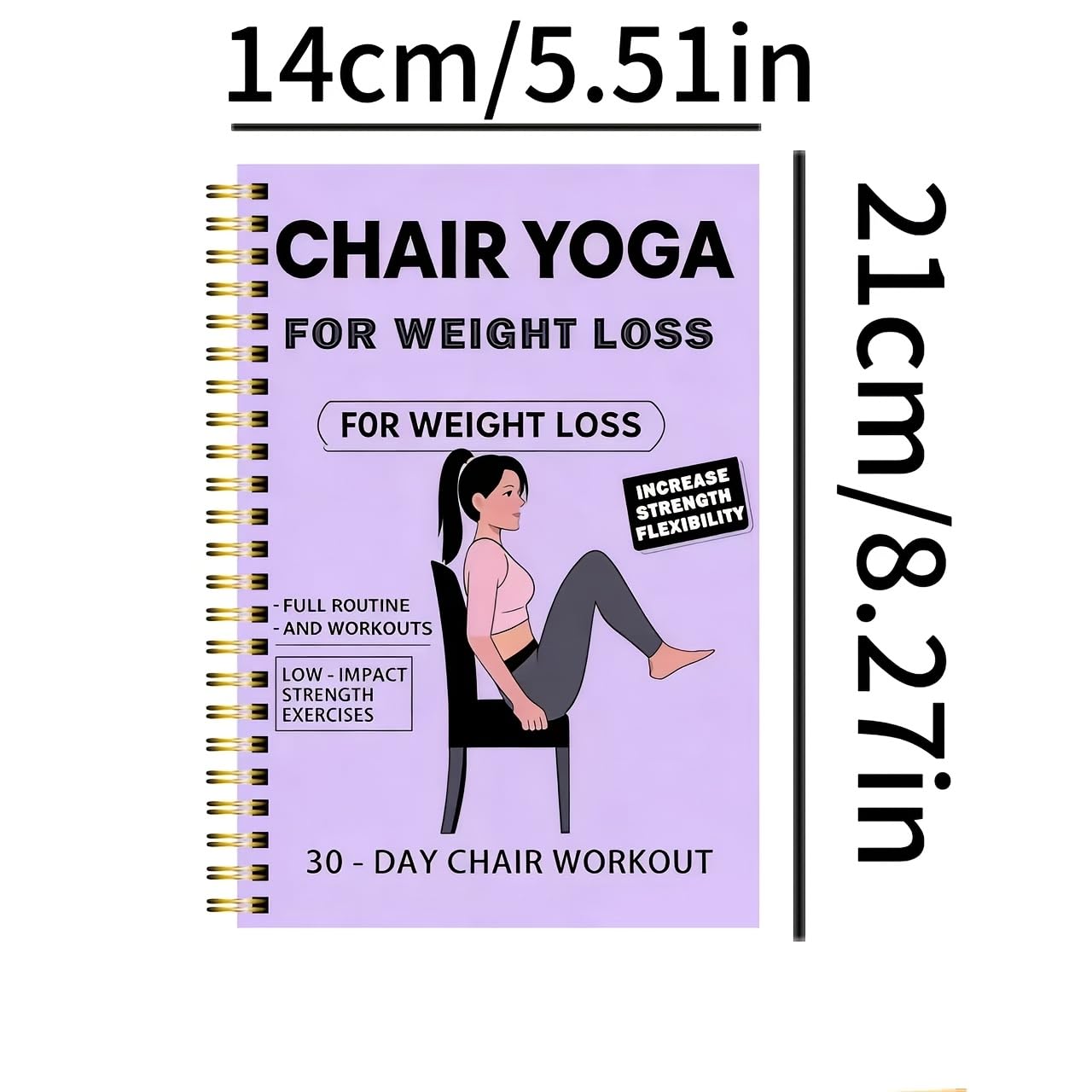 30-Day Seated Yoga Weight Loss Workout Plan And Journal – A 50-Page Illustrated Exercise Guide with Daily Yoga Practices, Meal Plans & Progress Tracking – Compact Size 5.5" × 8.3" for Home Gym Use Purple