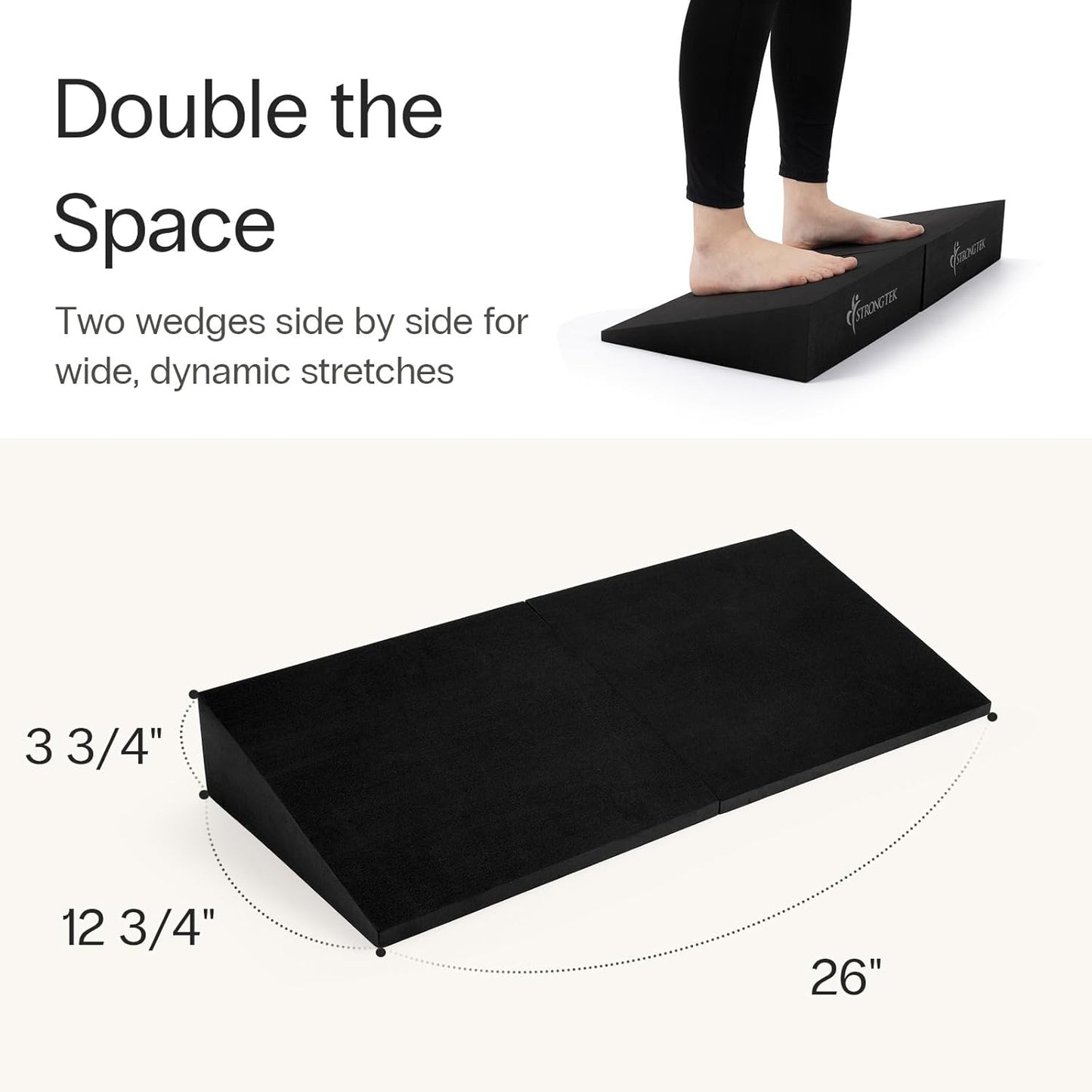 Foam Yoga Wedge Blocks - Set of 2, 16.5° Incline, Black | Ideal for Yoga, Stretching & Physical Therapy