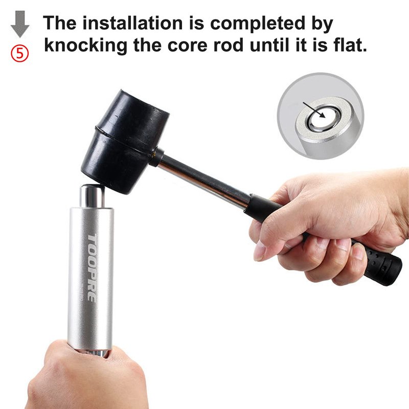 SONZUIA Bike Fork Star Nut Setting Tool Installer with 5 Bike Star Nut and 2 Spare Special Screws (for 1-1/8" Fork Tubes)