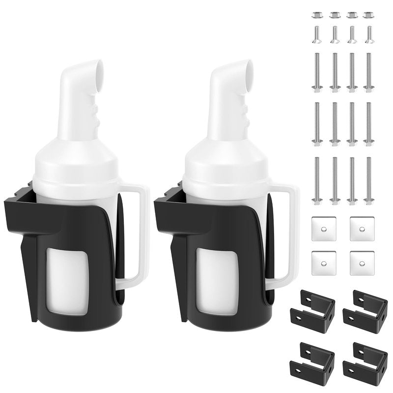 Panglong Universal Golf Cart Sand Bottle with Handle 2PC, Dual Installation Options No-Drilling/Drill Divot Filler Sand Bottle-35oz ABS, Suitable for Yamaha, Club Car, EZGO Models