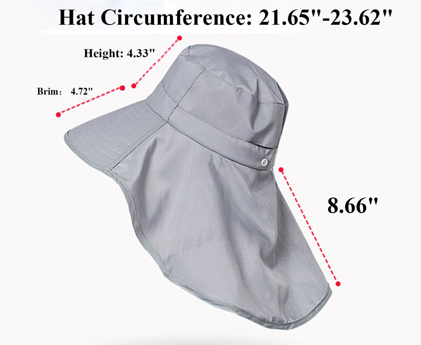 Sun Hat for Women with UV Protection Summer Wide Brim with Neck Flap Upf50+ Ponytail Hole Fishing Bucket Hat Hiking Garden Beige