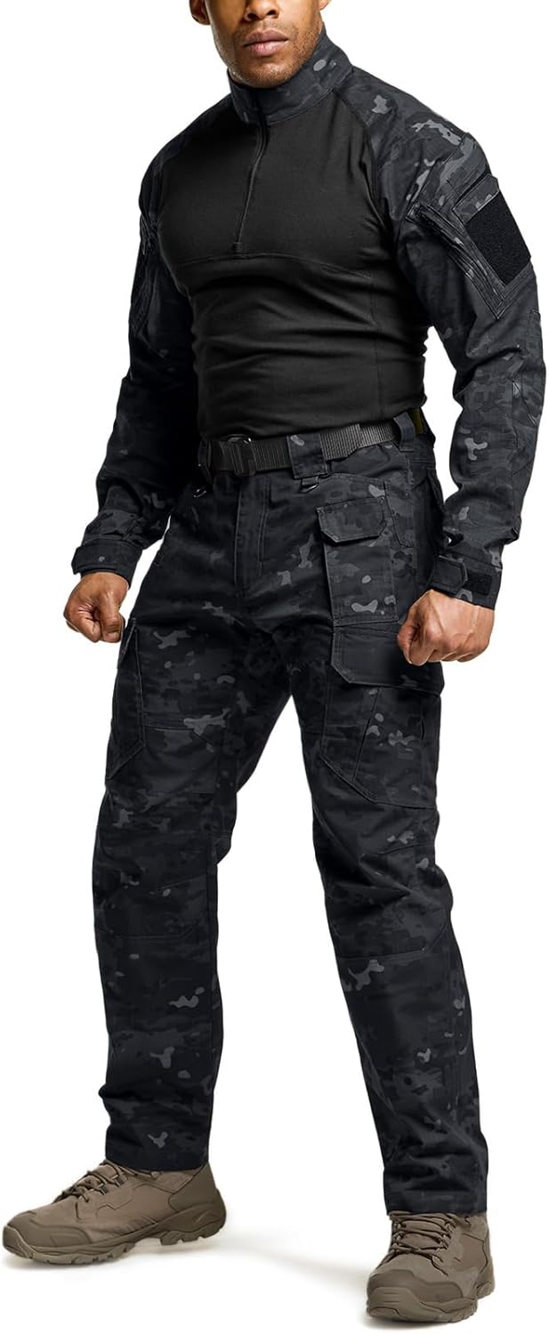 CQR Men's Tactical Pants - Water Resistant Ripstop Cargo Design | Lightweight EDC Hiking Gear
