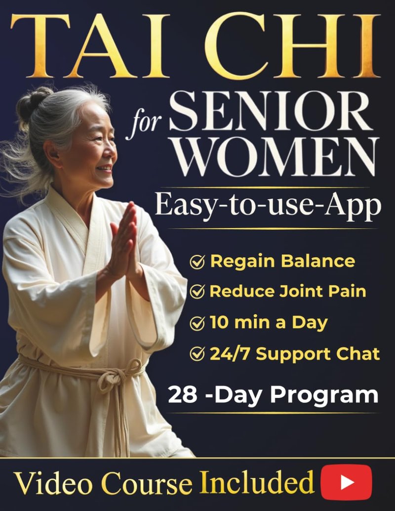 Tai Chi for Senior Women - Enhance Balance & Mobility with Guided Video Lessons | Illustrated Companion App