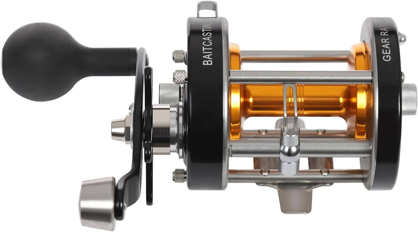 Rover Round Baitcasting Reel - Durable Metal Body Fishing Reel for Inshore Saltwater | Left & Right-Hand Retrieve
