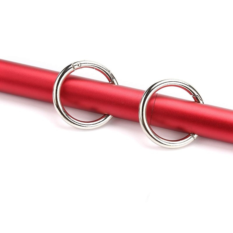 Pilates Rose Gold Spreader Bar, Exercise Bar with 4 PCS Red Fur Adjustable Strap Set, Yoga Training Fitness Gear, Sports Gym Kit, Workout Bar, Stainless Steel Spreader Bar Bonage for Home