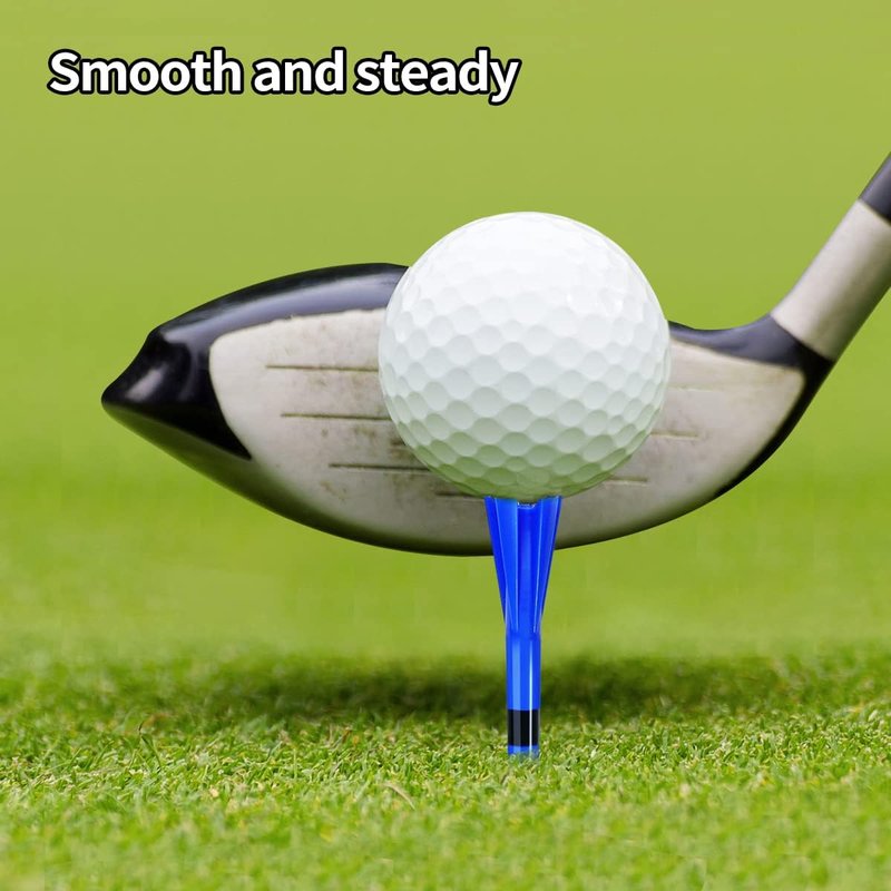 HUAEN Plastic Tees 120 Pack,3-1/4 INCH Unbreakable Long Blue Tees with 20 Short Golf Tee Bulk,Low Friction and Resistance
