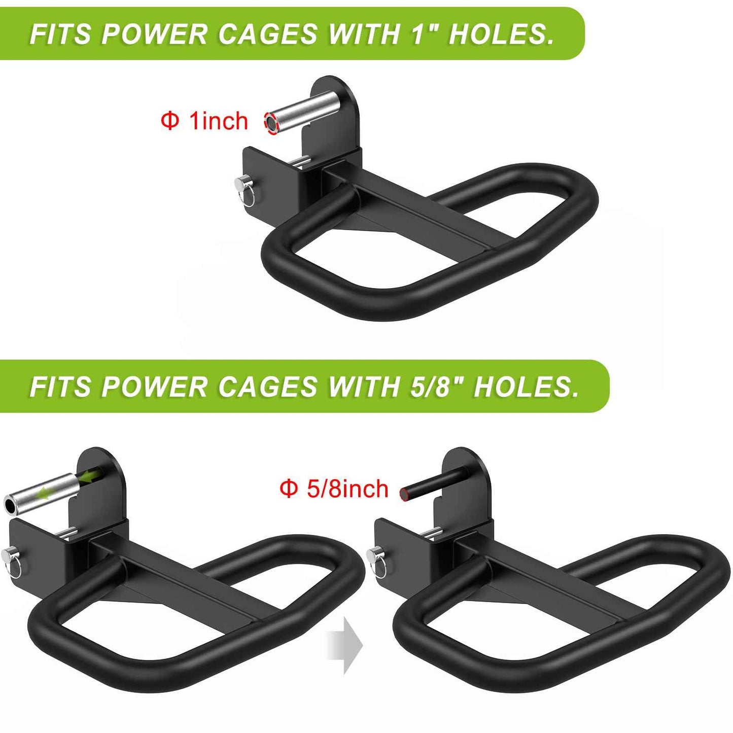 SELEWARE Multi Grip Dip Bar Attachment for 3" x 3" with 5/8" or 1" Hole Power Rack, Wide and Narrow Grip Handles Squat Rack Attachment for Strength Training, 500 lbs Capacity