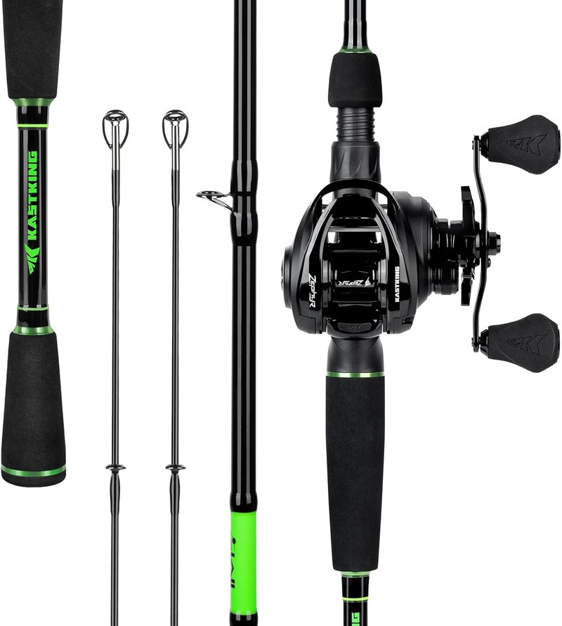 KastKing Zephyr Fishing Rod and Reel Combo - Dual-Tip IM6 Graphite 2-Piece for Freshwater Fishing | Sensitive & Powerful